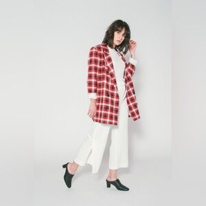 Just Female Holmes Red Check Blazer Size Medium